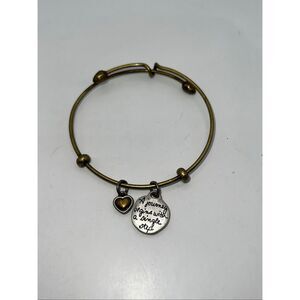 Brighton Art Soul Journey Silver And Gold Tone Crystal Bangle Charms Bracelet